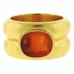 Elizabeth Locke Gold Venetian Glass Intaglio Band Ring