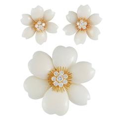 Van Cleef & Arpels White Coral French Rose de Noel Set