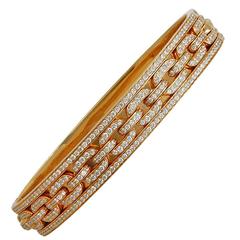 Ralph Lauren Gold and Diamond Bangle 4