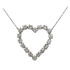 Tiffany & Co. 2.70 CTW Diamond and Platinum Heart Pendant