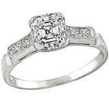 1.08 Carat Asscher Cut Diamond Engagement Ring