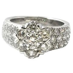Van Cleef & Arpels Large Diamond Fleurette Floral Ring