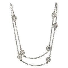 Tiffany & Co Elsa Peretti Diamonds by the Yard Platinum Necklace