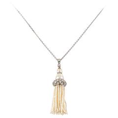 Art Deco Pearl Tassel Pendant 10