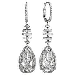 Striking swirl drop diamond earrings 1