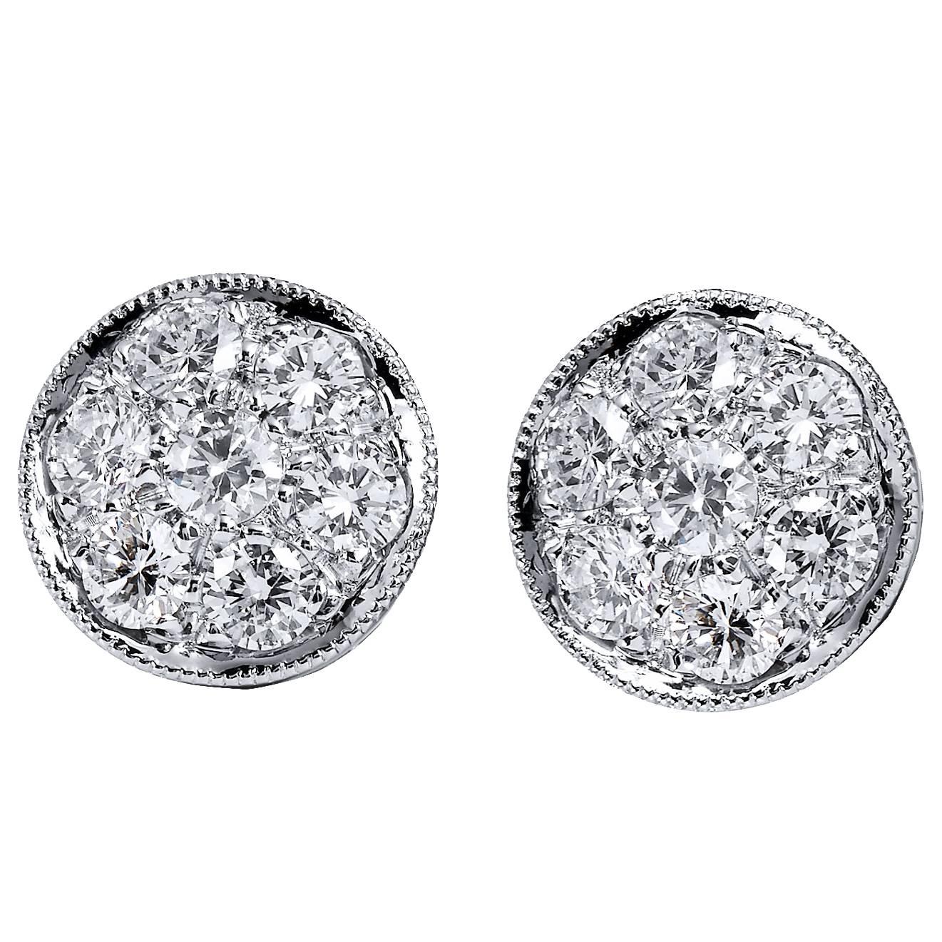 The Perfect button Diamond Earring