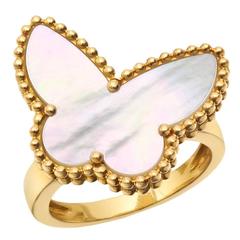 Van Cleef & Arpels Gold and Mother-of-Pearl Butterfly Ring