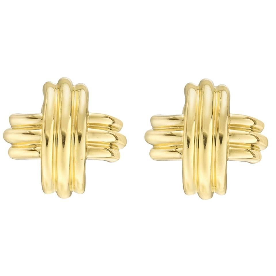 Tiffany & Co. Large Yellow Gold Signature 'X' Earrings