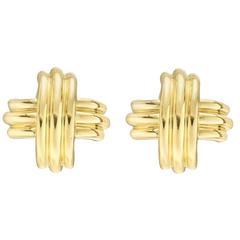 Tiffany & Co. Large Yellow Gold Signature 'X' Earrings