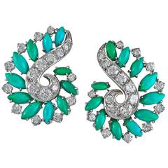 Van Cleef & Arpels Diamond Turquoise Earclips 2