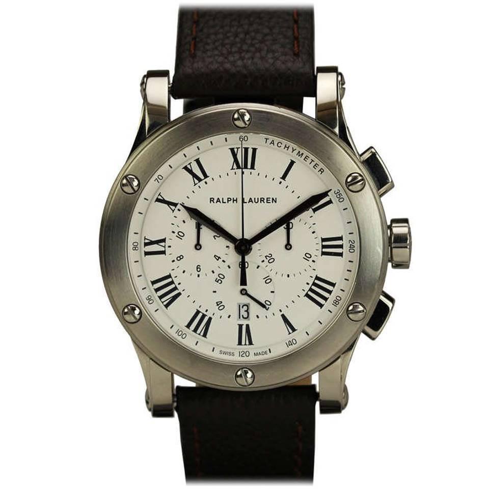 Ralph Lauren Stainless Steel Sporting Chronograph Wristwatch