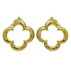Van Cleef & Arpels Alhambra Yellow Gold Diamond Earrings
