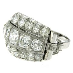 Retro Authentic Art Deco 6.50 carat Diamond Gold Ring