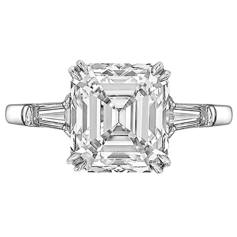 3.78 Carat Emerald-Cut Diamond Engagement Ring