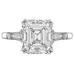3.78 Carat Emerald-Cut Diamond Engagement Ring