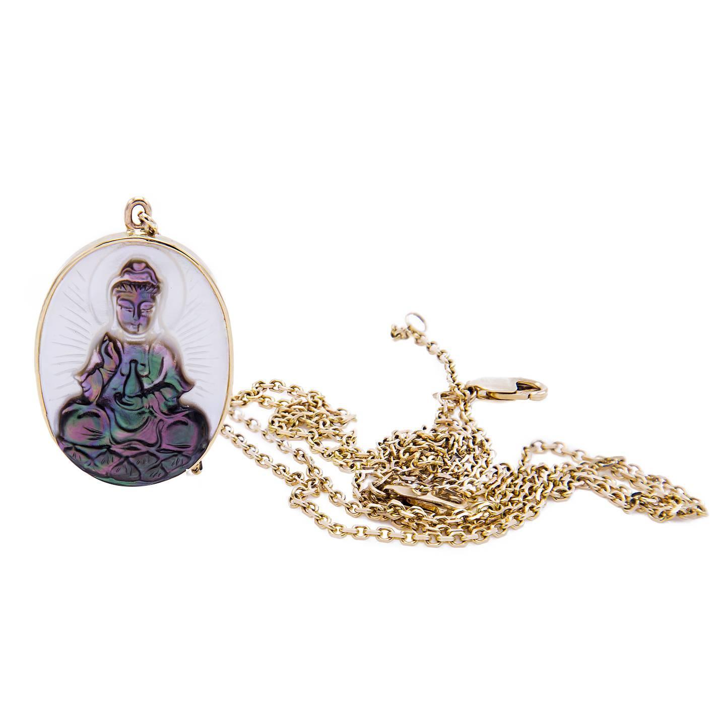 Colgante De Madera Tallado A Mano - Estatua De Guan Yin / Buda Kwan, Llavero O Adorno Espiritual (4.5 X 3 Cm)