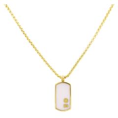 David Yurman Exotic Stone Gold Tag Pendant with White Onyx 7
