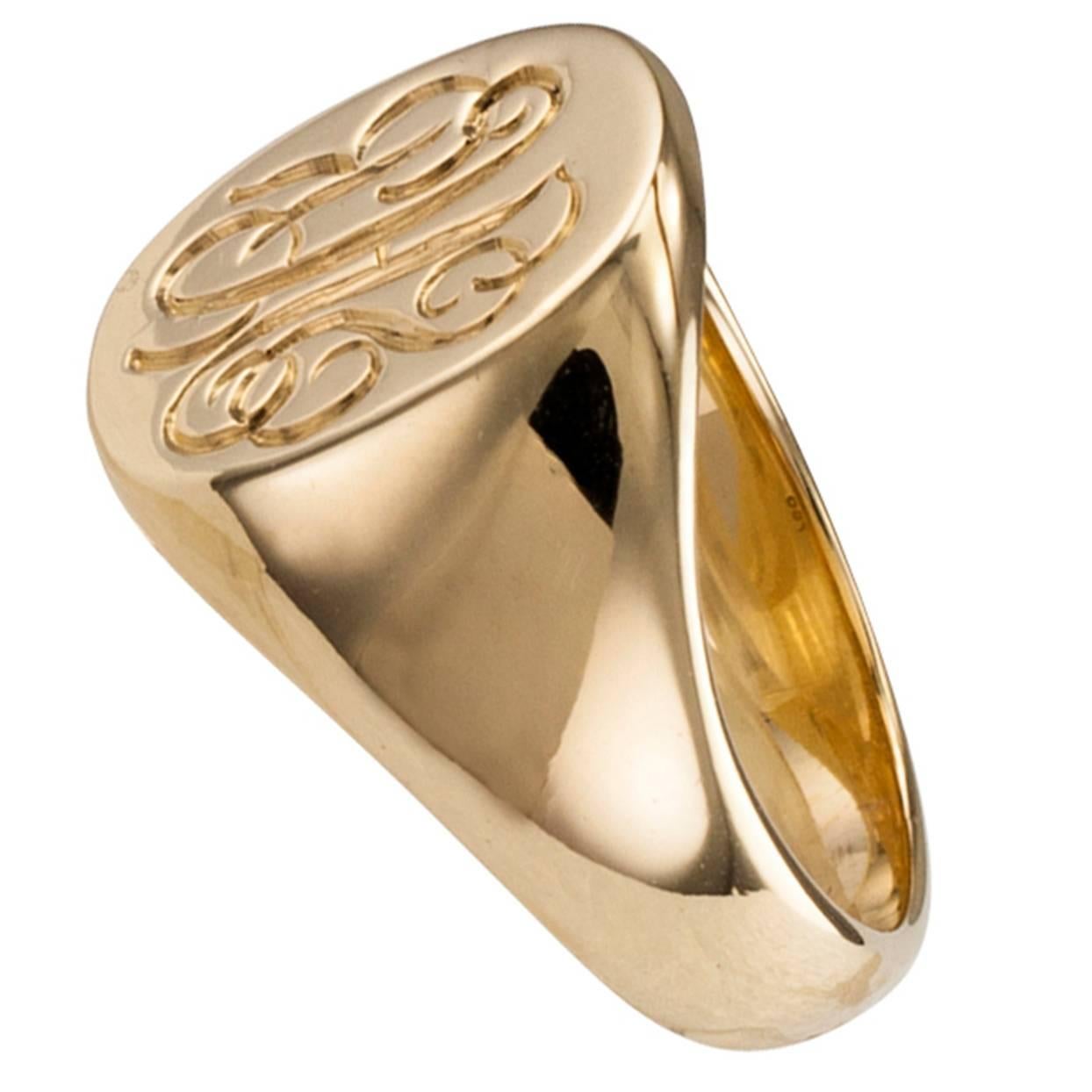 Tiffany & Co 18 Karat Yellow Gold Signet Ring