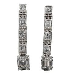 Clarity by Mindi Mond/Deco 2.9 Carat White Gold Diamond Earrings 2