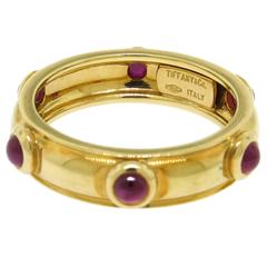 Tiffany & Co. Cabochon Ruby Gold Band 