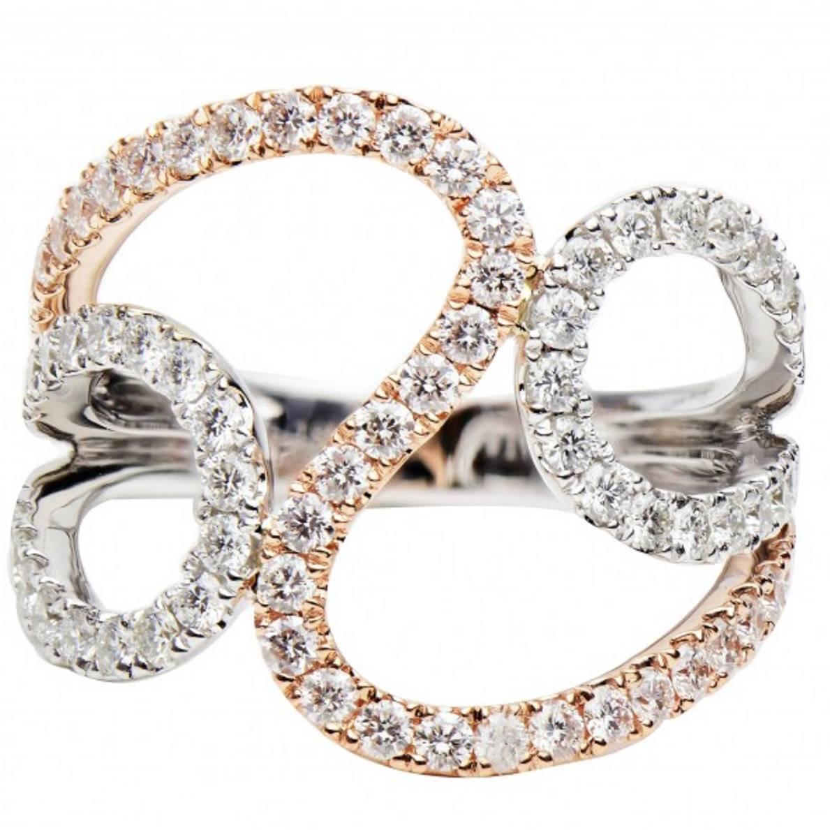 Two-Tone Diamond Fashion Ring For Sale