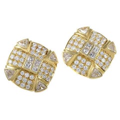 Diamond Pave Gold Earrings