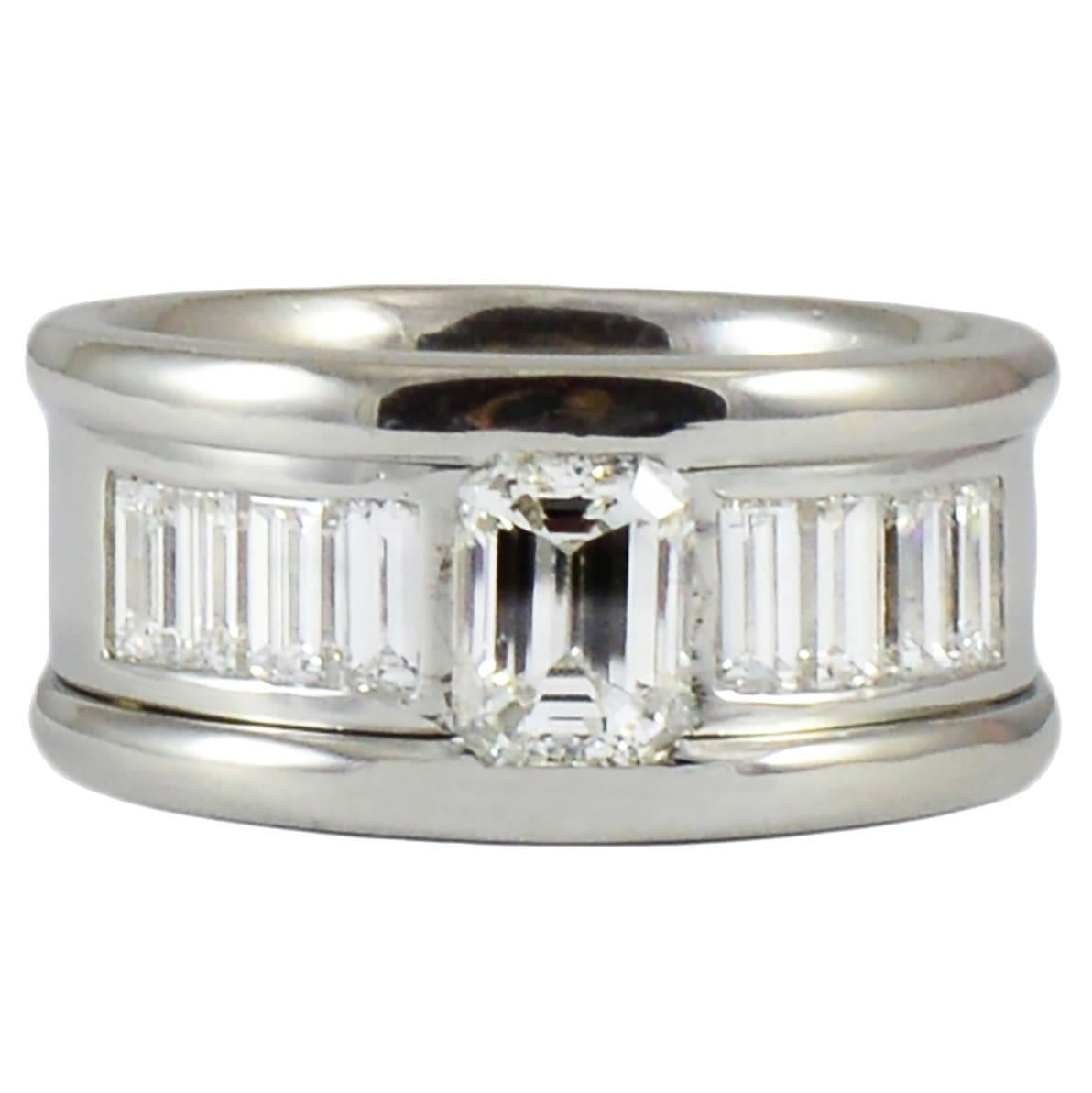 Platinum Diamond Band Ring For Sale