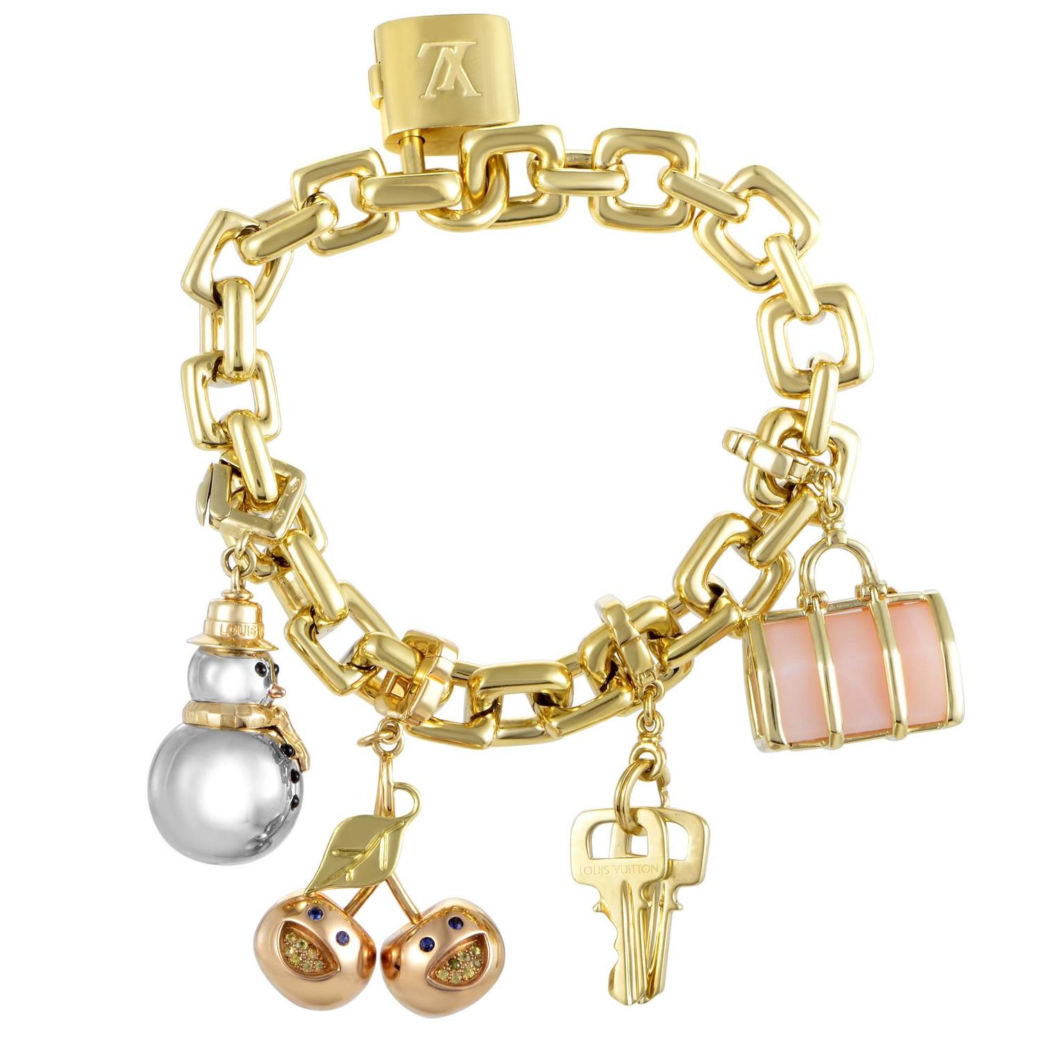 Louis Vuitton Yellow Gold Charm Bracelet For Sale at 1stdibs