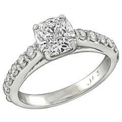 1.06 Carat Cushion Cut Diamond Engagement Ring 9