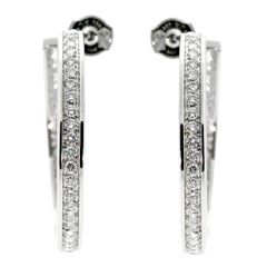 Cartier Hoop Diamond White Gold Earrings