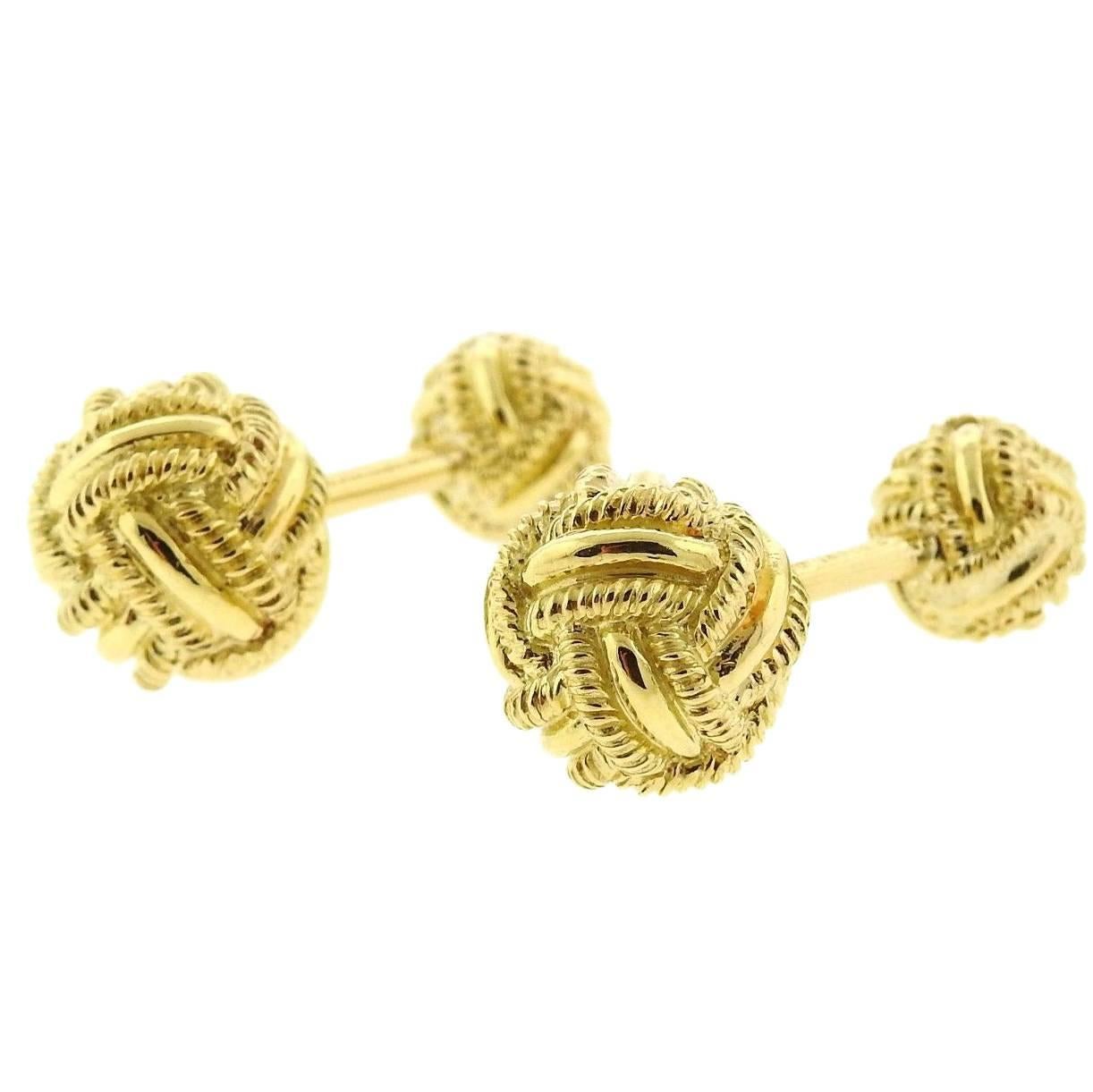 Tiffany & Co Gold Rope Knot Cufflinks