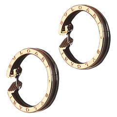 Modern Bulgari Rose Gold Hoop Earrings 11