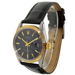 Vintage Rolex Yellow Gold Stainless Steel Datejust Automatic Wristwatch Ref 1601, 1969