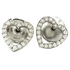 Tiffany & Co. Metro Collection Diamond Open My Heart Platinum Stud Earrings