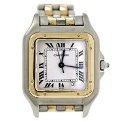 Vintage Cartier Ladies Gold Steel Panthere Medium Quartz Wristwatch