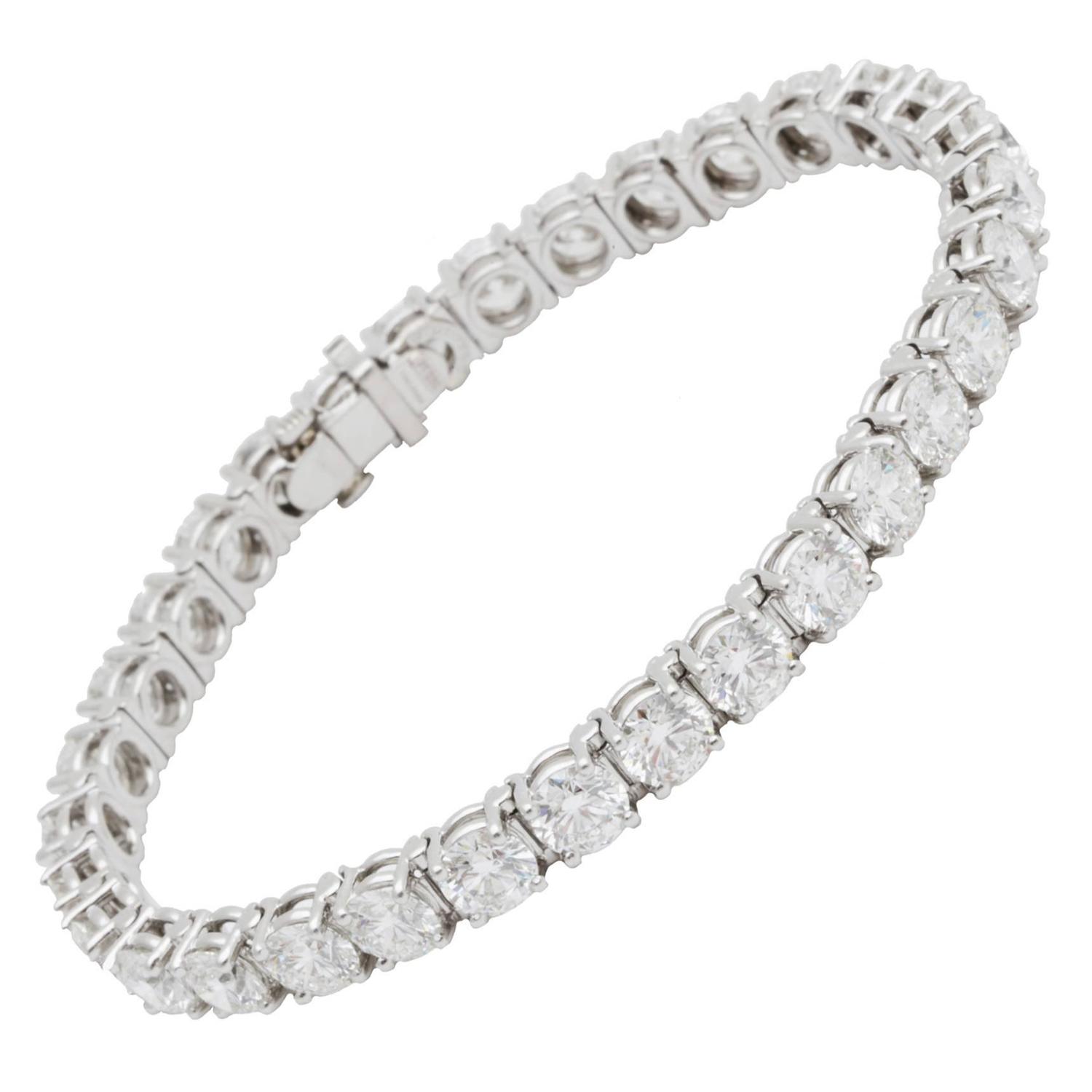 Tiffany and Co. Diamond Platinum Tennis Bracelet 16.78 carats For Sale ...