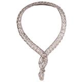 Impressionnant collier rétro en forme de serpent en diamant