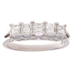 Asscher Cut Diamond Platinum Ring