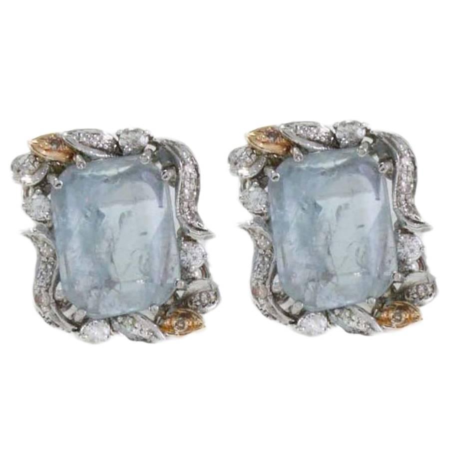 Luise  Aquamarine Diamond Earrings