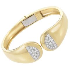 Cellino Diamond Gold Platinum Bangle Bracelet