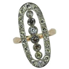 1910s 1920s Old European Cut Diamonds Gold Ring 1910s 1920s Old European Cut Diamonds Gold Ring