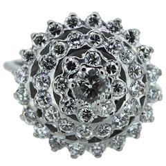 Triple Entourage 1.70 Carats Diamonds Gold Ring