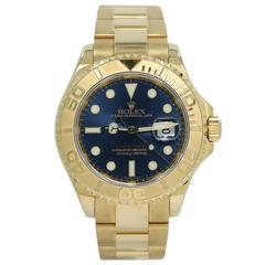 Rolex Yachtmaster Blue Dial 16628 Yellow Gold 2007 Box, Papers and Card