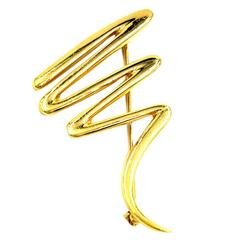 Tiffany & Co. Paloma Picasso Vintage Scribbles in 18 KT Yellow Gold Brooch Pin