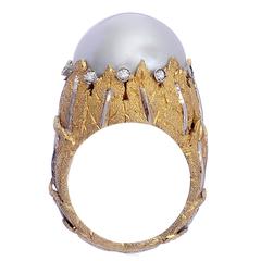18kt Gold, Diamond and South Sea Pearl 
