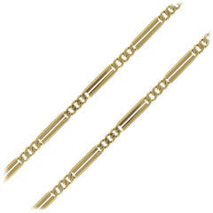 French Yellow Gold Antique Watch Chain necklace