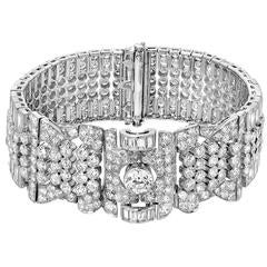 1930s Art Deco Diamond Platinum Bracelet 4