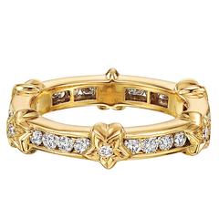 Chanel Yellow Gold and Diamond Star Band Ring 6