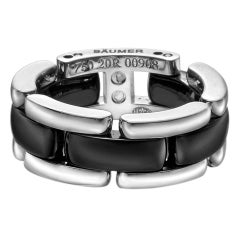 Chanel ​White Gold and Black Ceramic "Ultra" Band Ring