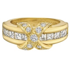 Tiffany & Co. ​Yellow Gold and Diamond 'X' Band Ring